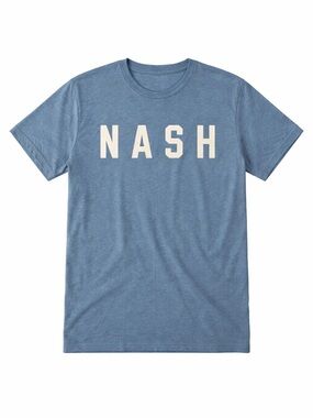 The Nash Collection NASH Graphic Tee Blue Heathered Tri-Blend T-Shirt  M